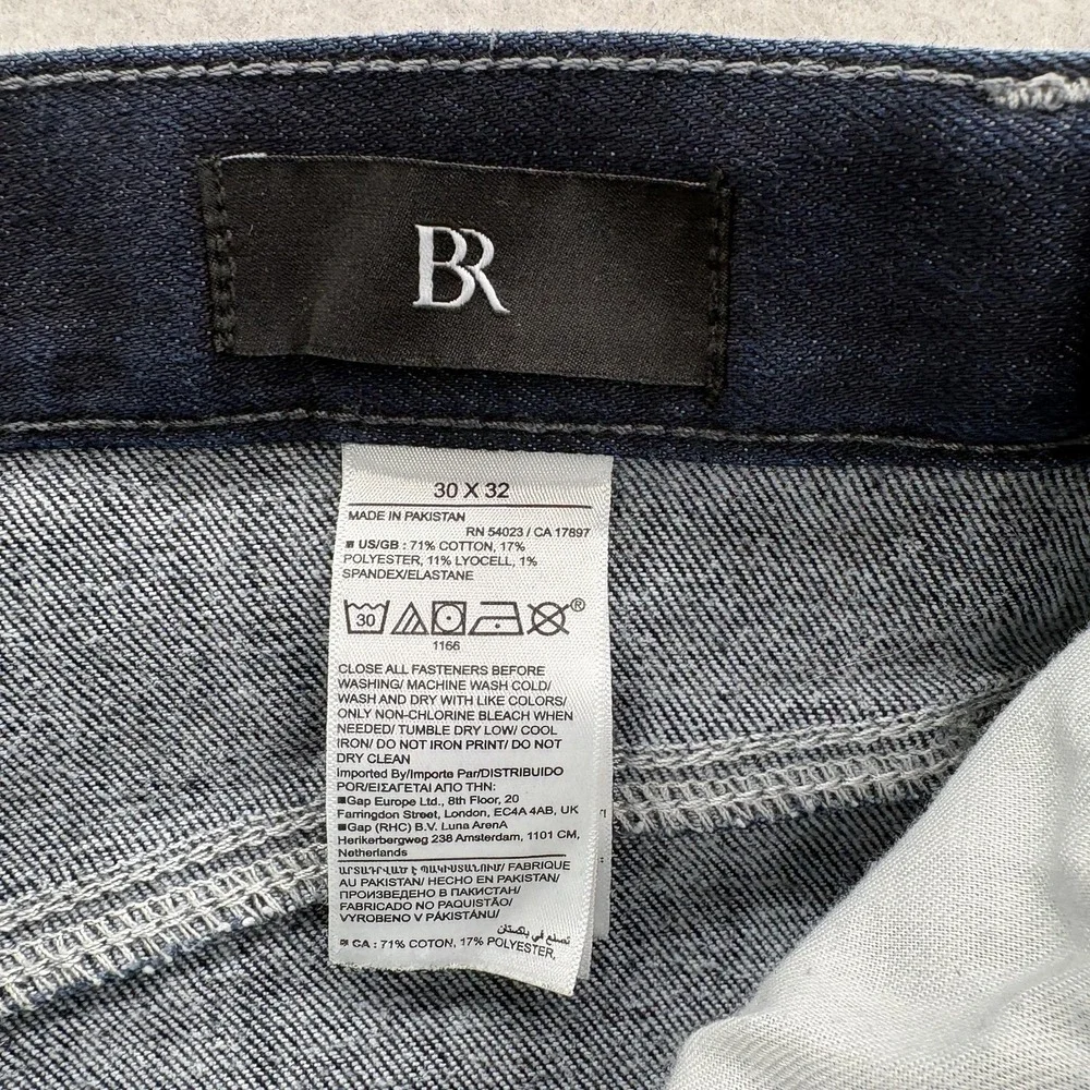 Banana Republic Travel Jeans Mens 30x32 Blue Dark Slim Tapered Stretch Denim